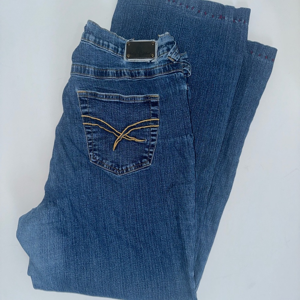 Vintage Y2K authentic distressed Baby Phat low rise denim jeans